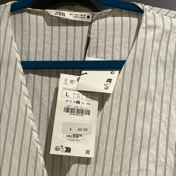 Zara White Long Sleeve Dress - Picture 2 of 3